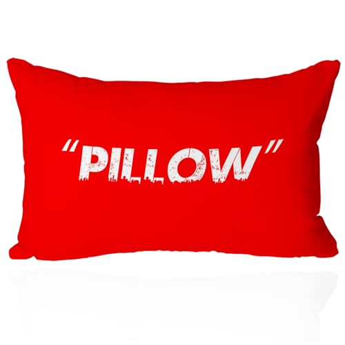 PreLiving Hypebeast Off Red Inspired Pillow Quotation Decorative Throw Pillow Cover,Sneakerhead Decor,Cushion Case for Home Sofa Couch Decoration 12"×20"