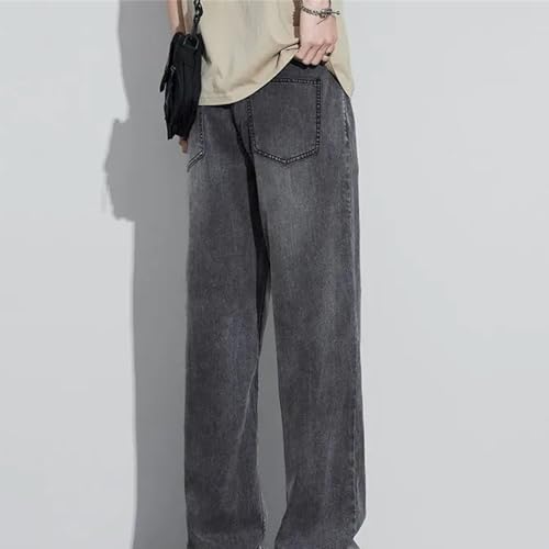 Men's Lyocell Jeans Straight Denim Pants Loose Thin Washed Vintage Trousers Spring Summer Casual Wear3