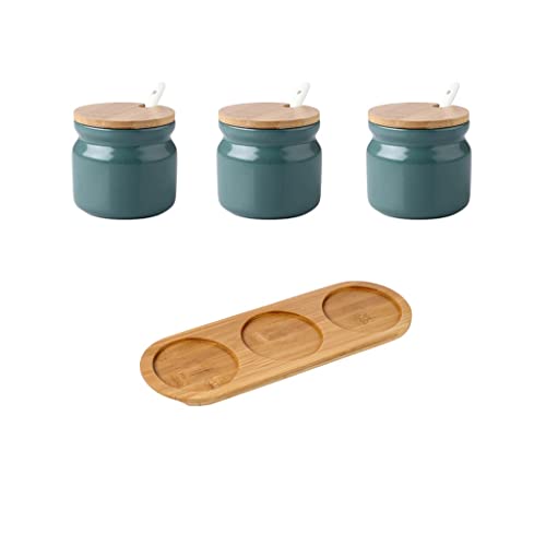 TBLOTYD Condiment Can Simple Ceramic Household Seasoning Jar Vinegar Oil Bottle Pot Combination Set Salt Jar Seasoning Jar Condiment Box seasoning Box Storage Bottle Se,A-S