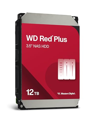 WD Red Plus 12TB NAS Disco Duro Interno 3,5' - 7200 RPM, SATA 6Gb/s, CMR, 512MB Caché
