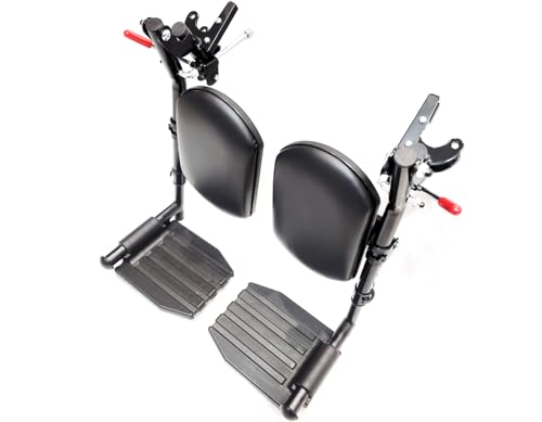 Wheelchair elevating Leg Rest with Padded Calf Pads,Foot Rest,for Drive Reclining and Standard Wheelchair, Transport Chair. Universal Replacement Parts, T94(1pr,Black)