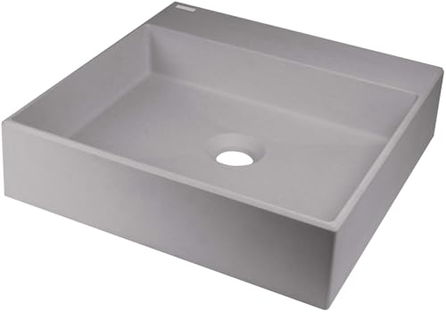 Sofyro Granitwaschbecken mit Sockel für Armaturen 400 x 400 mm grau metallic Sofyro Granitwaschbecken mit Sockel für Armaturen 400 x 400 mm grau metallic