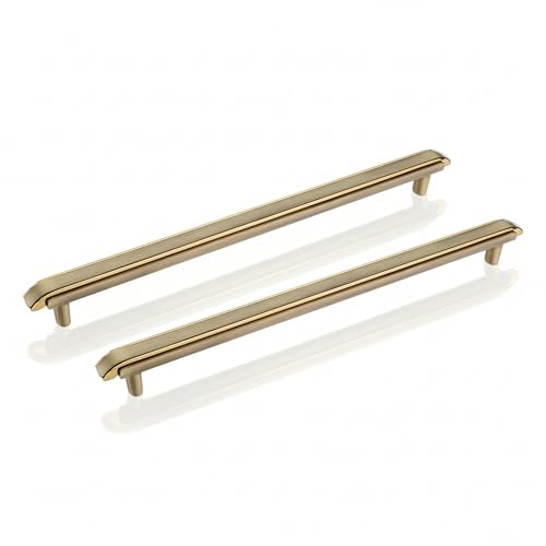 LAPO 3 Piece 12 Inch Drawer Handle for Kitchen Cabinets, Cupboards, Drawers – Antique Gold Finish Pull Handle for Modern Furniture (Pack of 3)