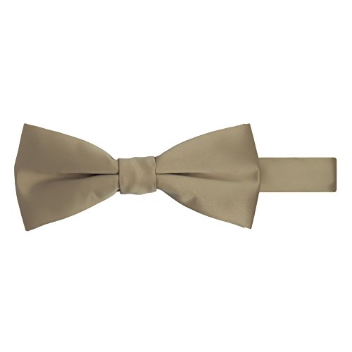 Jacob Alexander Men's Pretied Banded Adjustable Solid Color Bowtie - Tan