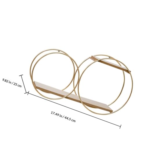 Étagère murale ronde en métal et bois pour petits objets