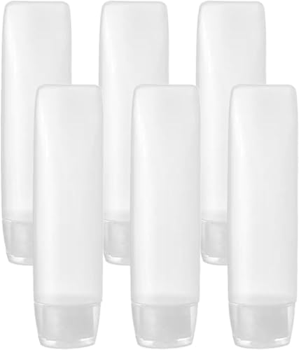 Clear Plastic Refillable Toothpaste Tubes, 6 Pack Empty Cosmetic Soft Bottles,Refillable Empty Toothpaste Bottle Tubes,Clear Plastic Cosmetic Soft Tube Bottles