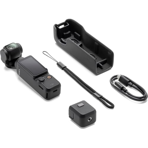 Image of DJI Osmo Pocket 3 with DJI Mic Mini Clip-On Transmitter + Accessories Including a 128GB Memory Card + Selfie Stick + Camera Case + More