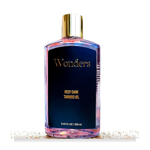 Wonders Deep Dark Tanning Oil | Fast Tan Accelerator for Dark Bronzed Skin | Moisturizing Sun Body Oil with Coconut Oil Carrot Oil & Coconut Water | Vegan Cruelty-Free | Oxybenzone-Free
