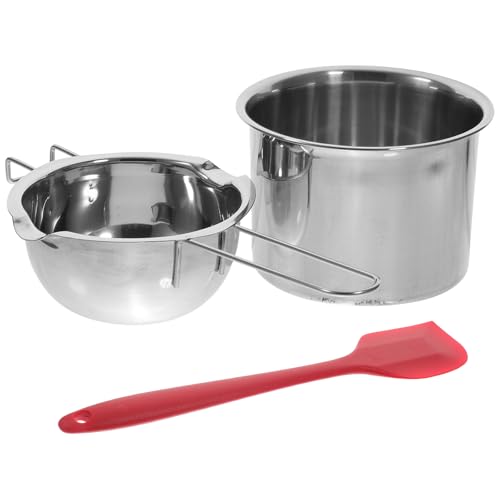 Gadpiparty Pentola a Bagnomaria in Acciaio Inox 304 da 400 Ml con Manico Ergonomico e Scanalature Anti-goccia, Crogiolo per Sciogliere Burro, Cioccolato e Cera, per Cucina, Colore Casuale