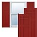 Ekena Millwork TFP001SJ15X064BR True Fit PVC San Juan Capistrano Mission Style Fixed Mount Shutters, (Per Pair-Hardware Not Included), 15"W x 64"H, Fire Red