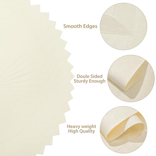 30 Sheets Parchment Paper - Creamy White 8.5” x 11” Letter Size Parchment Card Stock 65lb Heavyweight Paper Thick Vintage Paper for Certificate, Crafts, Business Cards, Invitations image 2