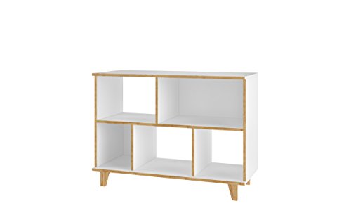 Manhattan Comfort Minetta Midcentury Modern Bookcase, White Manhattan Comfort Minetta Midcentury Modern Bookcase, White