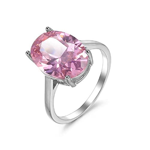 Bague fiançailles Argent 925 cristal rose pour éviter le ternissement