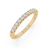 EDELIND Eternity Anillo de oro amarillo 585 con 11 diamantes de 0,22 ct – Anillo de mujer de oro auténtico, talla 53 (Ø16,9 mm), anillo de eternidad como regalo para mujeres con caja de regalo