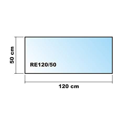 Funkenschutzplatte Rechteck 120x50cm Klarglas Glasplatte ohne Dichtung