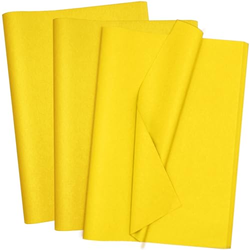 Jkopsnr 100 Sheets Yellow Tissue Paper 20x14 Inches Tissue Paper for Gift Bags Wrapping Paper Bulk for DIY Crafts Birthday Baby Shower Festival Holidays Decorative