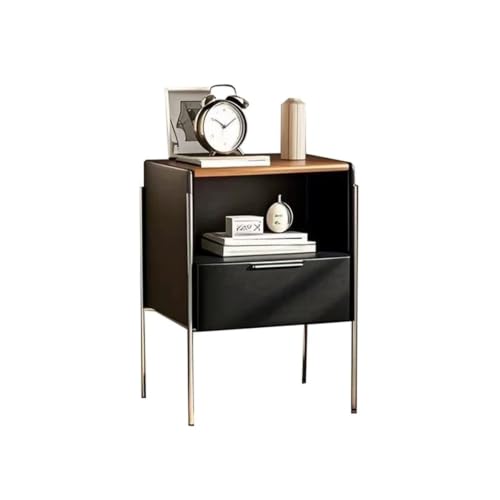 Table de Chevet Chambre à Coucher avec Rangement Ouvert en Acier - 2
