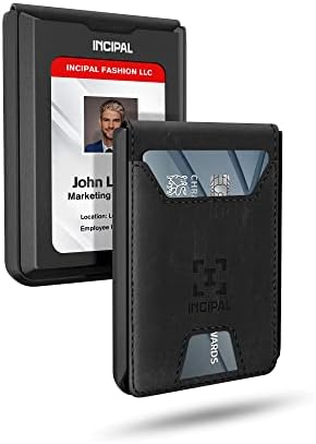 INCIPAL Men's Card Holder Wallets, Minimalist Leather Metal Wallet with Money Clip for Men Women, Ideal Gift