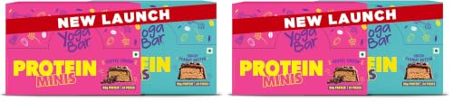 Image of Yoga Bar Protein Minis Combo | Choco Peanut Butter + Coffee Crush | High Protein Snack Bars | 24 Pieces Each | 86g Protein per Pack | Healthy Snack | (Pack of 2)