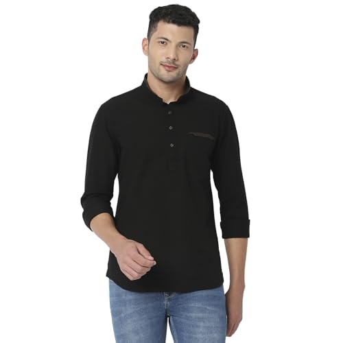 Image of Spykar Men's Regular Fit N /A Full Sleeve Solid Casual Shirts