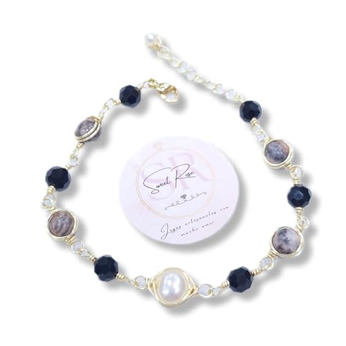 Handcrafted Pearl and Jade Bracelet – Unique & Stylish Handcrafted Pearl and Jade Bracelet – Unique & Stylish