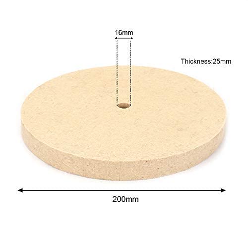 2 ruote per lucidatura in feltro di lana, 200 x 16...