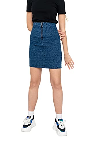 Befree Donna Mini Gonna in Denim con Cerniera