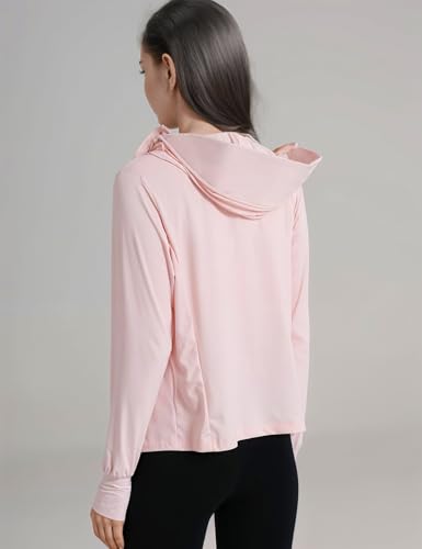 Image of Venzina Women's UPF 50+ Lightweight Athletic Jacket UV Sun Protection Full Zip Cooling Hoodie Long Sleeve Sunscreen Protective Clothing for Women for Outdoor Hiking, S-XL