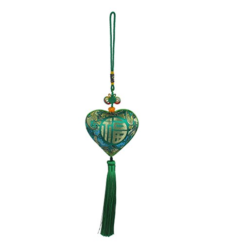 Adorno sachet para colgar en auto en forma de corazón verde miniatura 1
