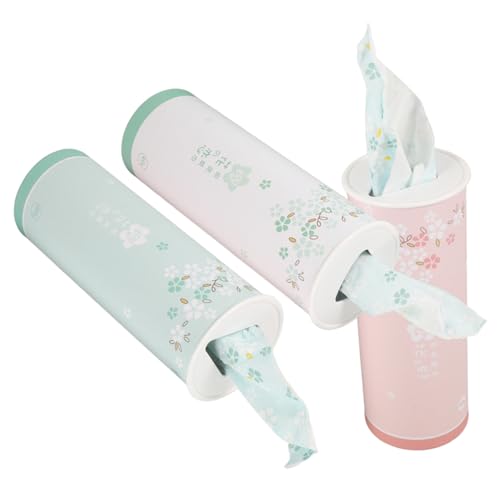 HAPINARY 3pcs Box Decorative Car Tissue Cylinder Portable Facial Tissues for Car Supplies for Home Office Bathroom Cute and Modern Design