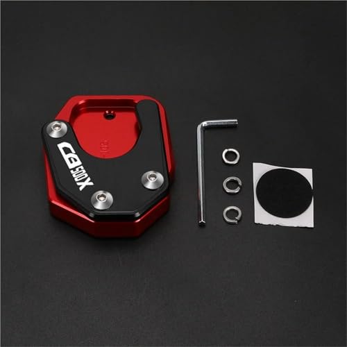 Extension béquille latérale CNC CB500X rouge augmente la surface au sol moto 2013-2021