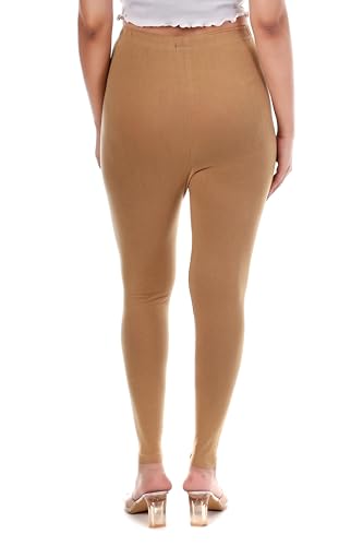 Image of TPF Women Solid Cotton Lycra Stretchable Leggings | Comfortable Ankle-Length Slim Fit Leggings for Women & Girls | Soft, Breathable Wear Bottoms