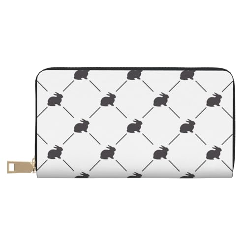 Portefeuille minimaliste lapin mignon Novastar en cuir noir pour vos sorties urbaines