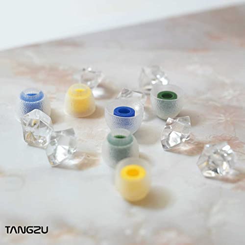 Image of TANGZU Tang Sancai Balanced Bore Eartips, Medical Grade Hypoallergic Silicone in-Ear Monitor Ear Plugs for in-Ear Earphone, Replacement Earbuds Tips, IEM Eartips, Yellow, S, 3 Pairs