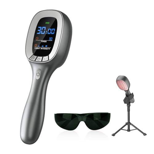Red & Near Infrared Light Therapy Wand with Stand – Handheld Device for Muscle & Joint Pain Relief in Body, Back, Shoulder, Knee – Pet-Friendly (8×808nm + 30×650nm)