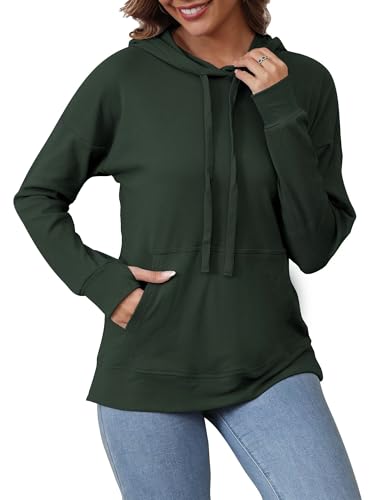 Hoodies for Women Casual Workout Spring Sweatshirt Loose Thumbhole Pullover Hooded Sweaters with Pockets