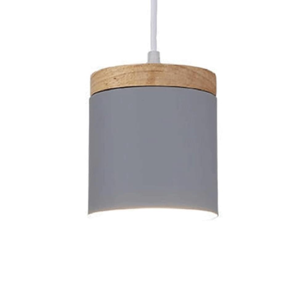 Lampe suspendue cylindrique noire E27 en métal avec hauteur réglable pour salon