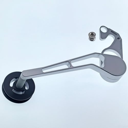 Single Speed Chain Tensioner for Cline & Pline Folding Bikes, Aluminum Alloy, Compatible with 3/4/5/6/7 Speed Systems, Black（Black Silver）