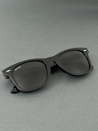 Image of GYNK Unisex Wayfarer Sunglasses UV400 Protection Anti Glare Toughened Glass Lens Classic Stylish Frame Lightweight Durable Eyewear for Driving Outdoor Fashion Use