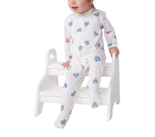 Pigiama in cotone a righe con cuori neonato - 5