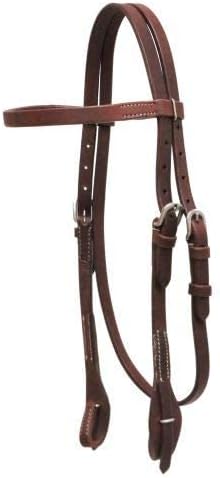 Showman Oiled Harness Leather Browband Headstall w/Quick Change Bit Loops