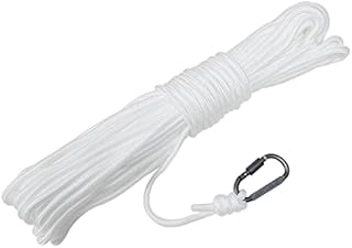 BeGrit 10 m Floating Rope Anchor Mooring Rope Multifunction Rope 6 mm Kayak Canoe Tow Throw Line with Aluminum D-ring Locking Carabiner for Boat Camping Hiking Awning Tent Canopy(Orange)