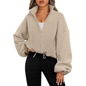 AUTOMET Womens Fleece Jackets Zip Up Oversized Sweatshirts Winter Clothes Long Sleeve Crop Sherpa Fall Outfits Fashion