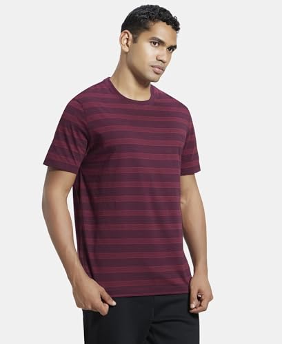Image of Jockey 2717 Men's Super Combed Cotton Rich Striped Round Neck Half Sleeve Regular Fit T-Shirt