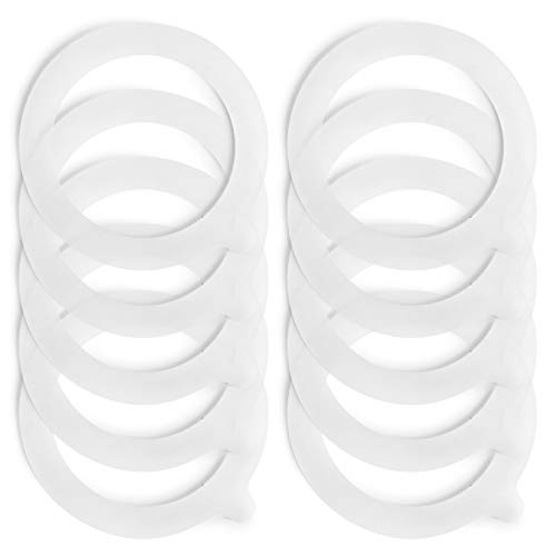 Spesh Lot de 10 Joints D'éTanchéIté de Replacement Rondelles Bocaux en Silicone Joint Caoutchouc pour Mason Bocaux-68 X 93 mm(Blanc)