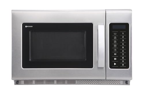 HENDI Micro-ondes, 1800W 10 programmes par default, diamètre max. des plats: 355mm, puissance d'entrée 3000W, 34L, 230V, 574x528x(H)368mm, chambre...