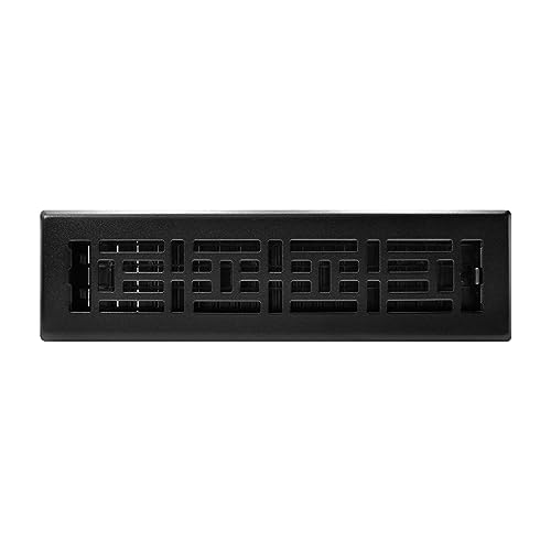 Decor Grates AJH212-BLK Oriental Floor Register, 2x12 Inches, Textured Black - Image 2