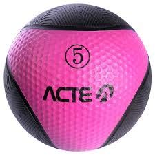 Acte Medicine Ball 5 Kg, Preto e Rosa