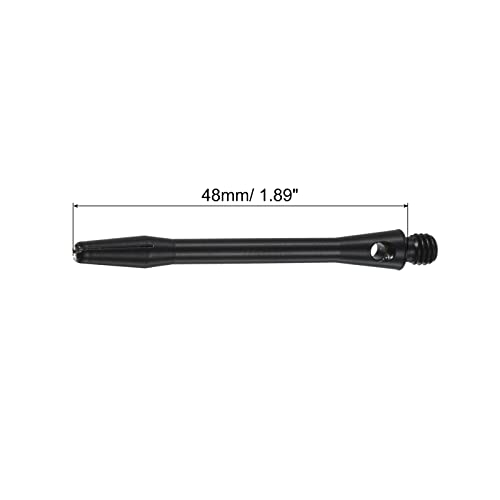 Image of PATIKIL 48mm Dart Shafts, Medium 2BA Thread Aluminum Dart Stems Dart Accessories Throwing Fitting for Steel Tip - 6 Pack (Black)
