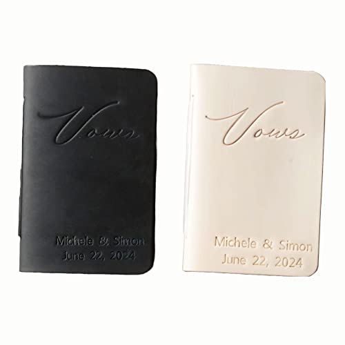 Personalized Wedding Vow Books Set of 2, Leather Vow Book, Customized Wedding Vows keepsake. Personalized Gift for Bride and Groom